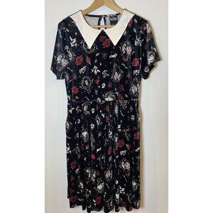 Torrid Disney Villains Skater Dress Black White Red Size 1